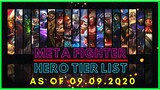 FIGHTER TIER LIST SEPTEMBER 2020 | META FIGHTER HEROES MOBILE LEGENDS SEASON 17