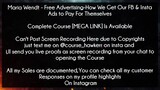 Maria Wendt Course Free Advertising-How We Get Our FB & Insta Ads to Pay For Themselves Download