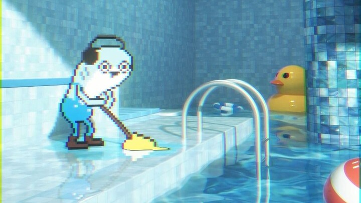 【Pool Core】(◉▼◉ ﾐ)ЭSakaban turtle working in the swimming pool
