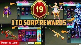 MONTH 19 ROYAL PASS // 1 TO 50 RP REWARDS // M19 ROYAL PASS LEAKS ( M19 ROYAL PASS PUBG MOBILE/BGMI🔥