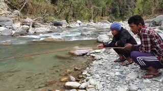 HOOK AND ROD FISHING IN STREAM RIVER OF NEPAL | ASALA FISHING | HIMALAYAN TROUT FISHING |