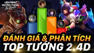 ĐÁNH GIÁ & PHÂN TÍCH BXH TOP TƯỚNG MẠNH NHẤT CHO RANK THẤP & RANK CAO 2.4D TỐC CHIẾN THEO PROGUIDE!