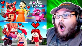 SQUID GAME HIDE AND SEEK!, GLASS BRIDGE! & BOYFRIEND vs MONIKA!? @ZAMination  - Animation REACTION!!