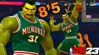 8 Foot 400 Pound HULK BREAKS THE HOOP In NBA 2K23!! BEYOND HALL OF FAME BULLY BADGE!!