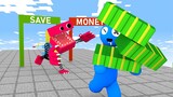 Monster School: Money Run Challenge - Boxy Boo Chases BLUE Rainbow Friends | Minecraft Animation