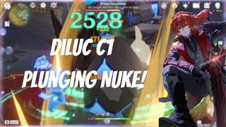 C1 Diluc showcase Plunging Attack [GENSHIN IMPACT]