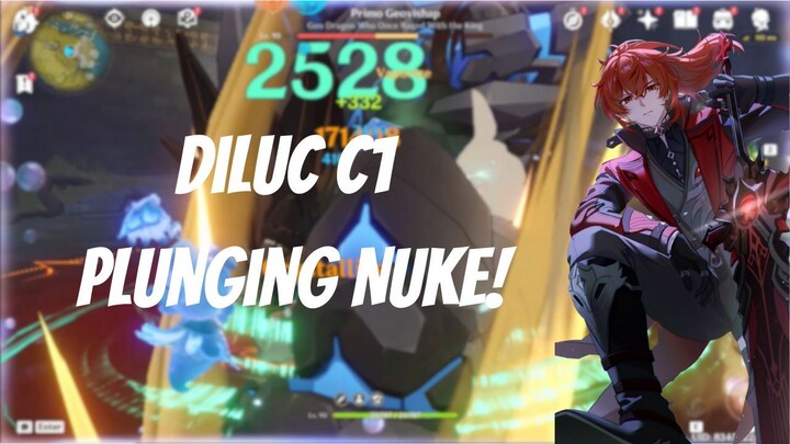 C1 Diluc showcase Plunging Attack [GENSHIN IMPACT]