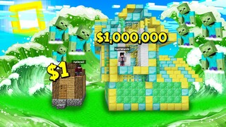 ถ้าเกิด!! บ้านคนจน VS บ้านคนรวย หนีสึนามิซอมบี้ ใครจะรอด!? - Minecraft คนรวยคนจน