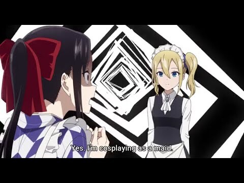 Shinomiya and Hayasaka wearing a Maid Outfit | Kaguya Sama Love is War - Ultra Romantic Episode 9