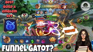 GATOTKACA BEST BUILD AND EMBLEM | Mythical Glory 889 Points | MLBB