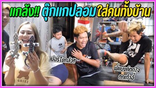แกล้งคนทั้งบ้าน!!.. เอาตุ๊กแกปลอมติดหลังให้เปอร์โยดู พี่แบงค์ตกใจจนตกเก้าอี้