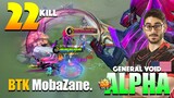 One Slashed Insta Delete! Alpha WTF Damage! | General Void Alpha Gameplay By BTK MobaZane ~ MLBB