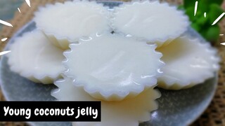 [Young Coconut Jelly] วุ้นกะทิมะพร้าวอ่อน หอม นุ่ม อร่อยแบบไทยๆ | Thai street food