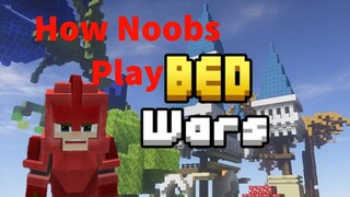 How Noobs Play Bed Wars Blockman GO Blocky mods