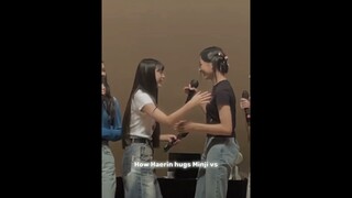 Haerin and Minji hug was awkwardly cute 😂#newjeans #haerin #danielle #hanni #minji #hyein #kpop