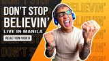 DON'T STOP BELIEVING Live in Manila 2009 - ARNEL PINEDA (Reaction Video)