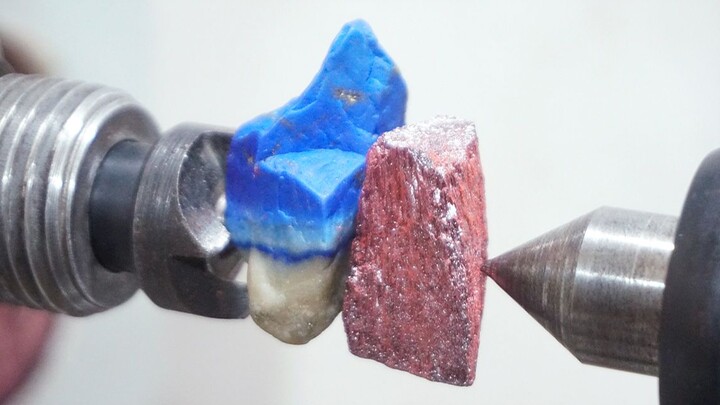 Làm một cặp nhẫn từ Lapis lazuli và Cinnabar