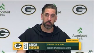 Aaron Rodgers reacts to Packers beat Patriots with field goal in overtime | Postgame Interview