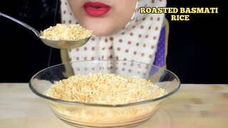 ASMR RAW RICE || ROASTED BASMATI RICE || MAKAN BERAS SANGRAI PAKE CENTONG || ASMR INDONESIA