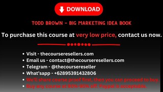 Todd Brown - Big Marketing Idea Book