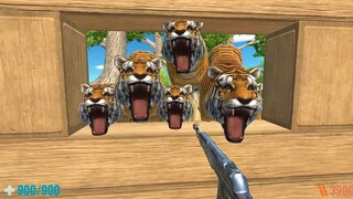 120 Psycho Tigers Attack My Camp in Jungle. Animal Revolt Battle Simulator