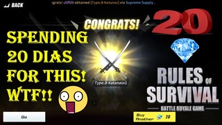 Luckiest 20 diamonds draw! Type.B Katanas (Rules of Survival)