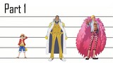 One Piece | Characters Size Comparison Part 1 - Official information only