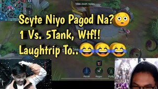 Scyte 1 Vs. 5 Tank With Friends (Reaction Video) - MLBB