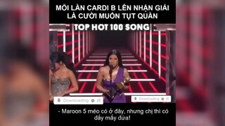 mỗi lần CARDI B lên nhận giải là cười muốn tụt quần #usuk