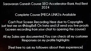 Saravanan Ganesh Course SEO Accelerator-Rank And Rent download