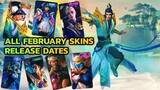 Upcoming February Skins Release Dates || Zilong Collector, Cecilion Starlight And Others MLBB