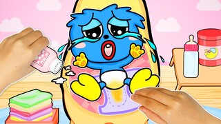 Huggy Pooping, Huggy Hungry 🧻🍼 Take Care Little Huggy Wuggy || Poppy Playtime - Stop Motion Paper