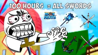 Unlocking All Swords in 100 Hours -Bloxfruits|Roblox
