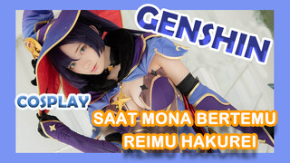 [Genshin  COSPLAY]Saat Mona bertemu Reimu Hakurei