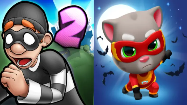 Robbery Bob 2 vs Talking Tom Hero Dash New Update Gameplay Android,ios Part 45