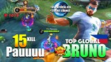 Bruno Jungler is Back! Amazing Post Buff Gameplay | Top Global Bruno Gameplay By Pauuuu ~ MLBB