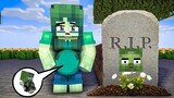 Monster School : Sad Family Zombie RIP Zombie Boy - Sad Story - Minecraft Animation