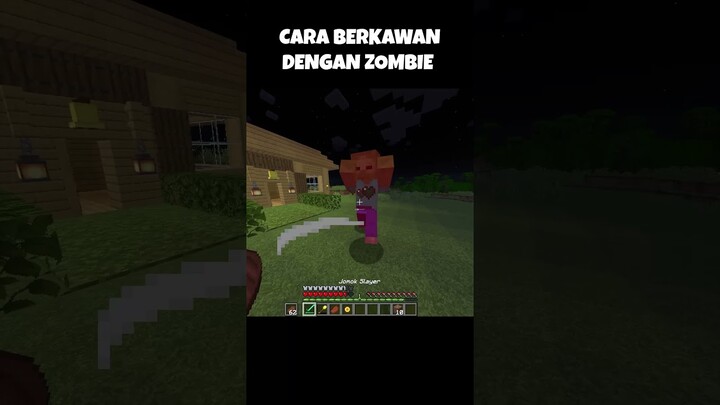 CARA BERKAWAN DENGAN ZOMBIE DI MINECRAFT #minecraft #fypage #shorts