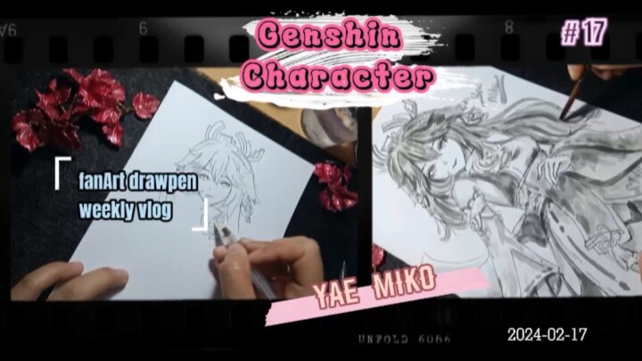 Menggambar karakter Genshin impact 😍😍___🖋🖋🖋🖋
