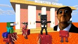 Monster School : BABY MONSTERS OBUNGA FACE FLOOR IS LAVA CHALLENGE - Minecraft Animation