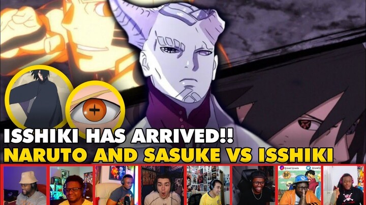 BORUTO EPISODE 215 | NARUTO & SASUKE VS ISSHIKI | REACTION COMPILATION