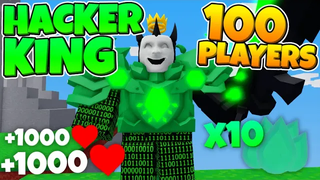 1 HACKER KING กับ 100 ผู้เล่น (Roblox BedWars)