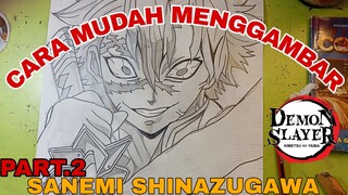 CARA MUDAH MENGGAMBAR ANIME DEMON SLAYER PART.2