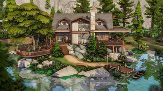 Cozy Lake Cabin (No CC) | Stop Motion Build | Sims 4