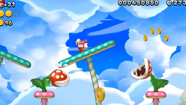 New Super Mario Bros U 100% (5 ดาว) WORLD 1 Acorn Plains Part 2
