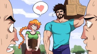 [Anime] [Komik Minecraft] Memukul pohon dengan tangan kosong