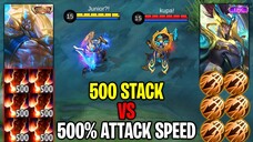 ALDOUS 500 STACK VS ZILONG 500% ATTACK SPEED