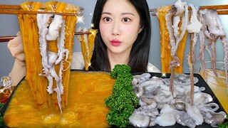 [ONHWA] The chewing sound of raw octopus and sea cucumber intestines! A delicious combination