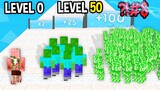 Monster School: Crowd Runner GamePlay Mobile Game Max Level LVL Noob Pro Hacker Minecraft Animation