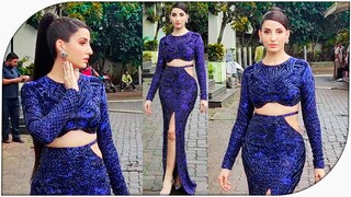 😱 Nora Fatehi 😘 Looks Gorgeous In 💙 At Film City For Jhalak Dikhla Jaa 💃